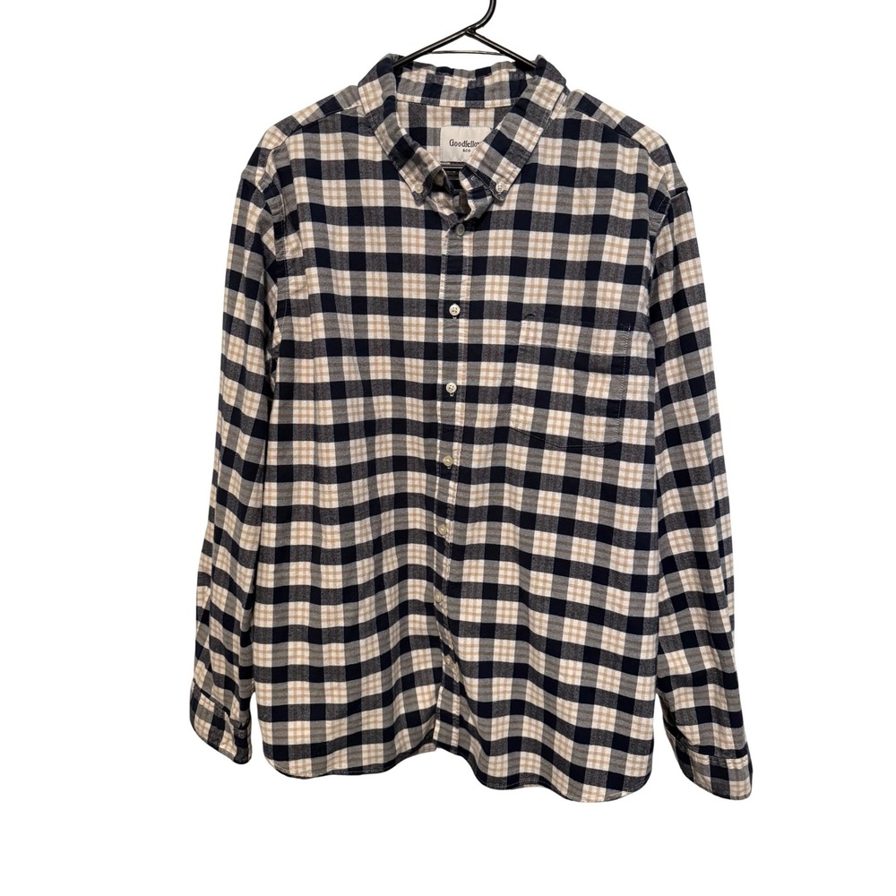 Goodfellow & Co Mens XXL Slim Northrup Check Button Down Shirt Stretch Cotton